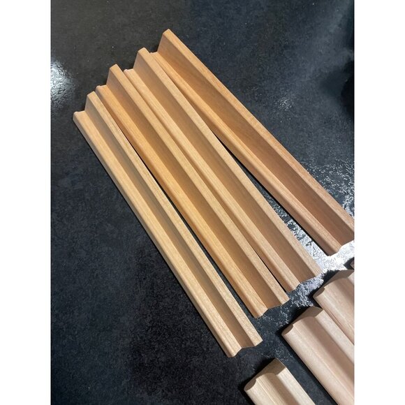 Scrabble Game Wooden Tile Holders Two Sets of 4 - Picture 4 of 5